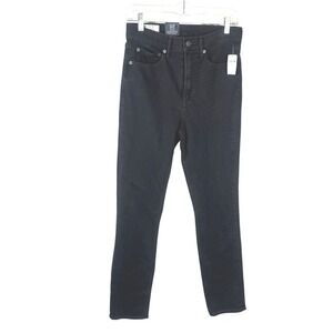 Gap Women's‎ High Rise Cigarette Jeans Size 28 Tall Black Stretch Denim NEW